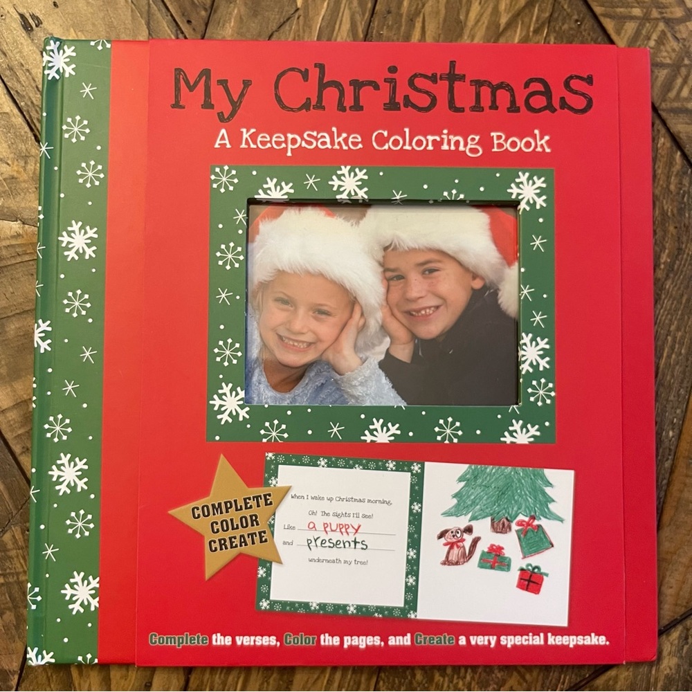 C.R. Gibson Keepsake Christmas Coloring Book For Young Children Hardback. New